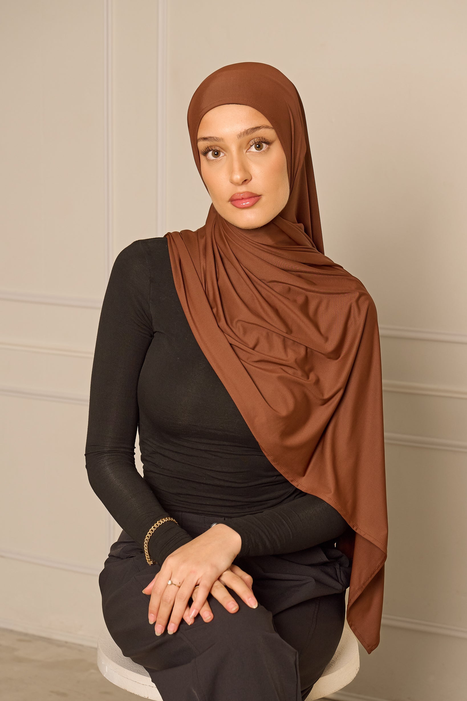 Liquid Jersey Hijab - Shades of Brown