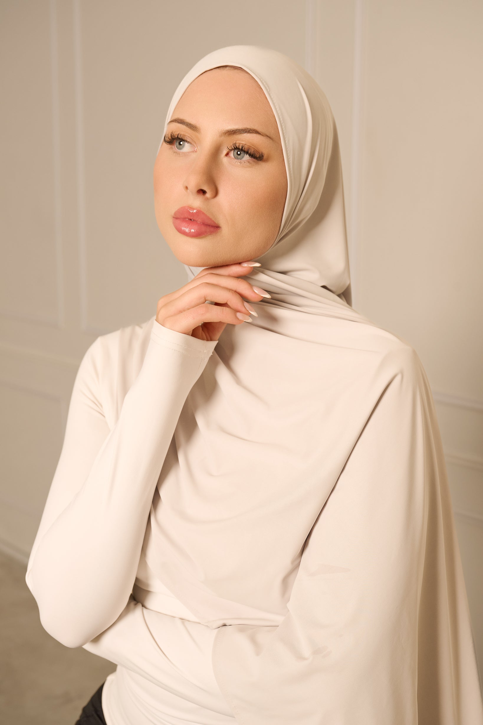 Liquid Jersey Hijab - Shades of White