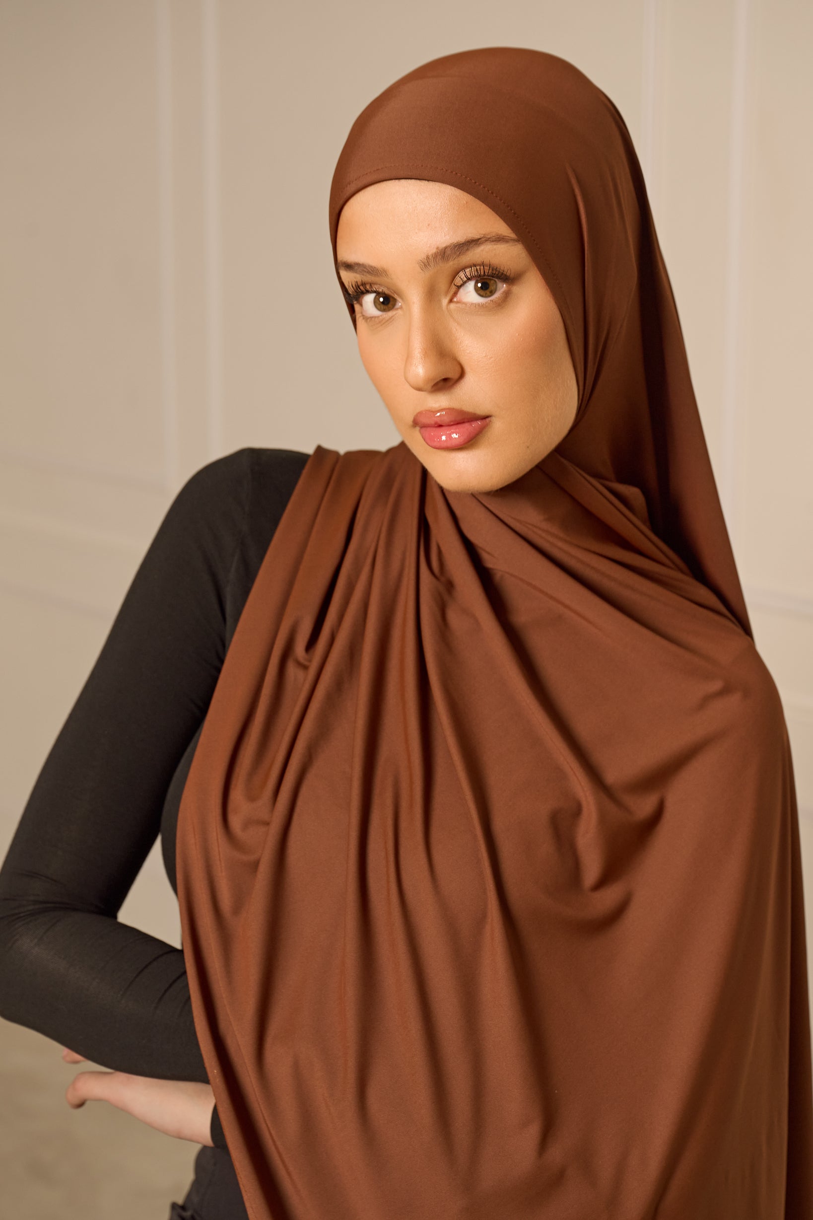 Liquid Jersey Hijab - Shades of Brown