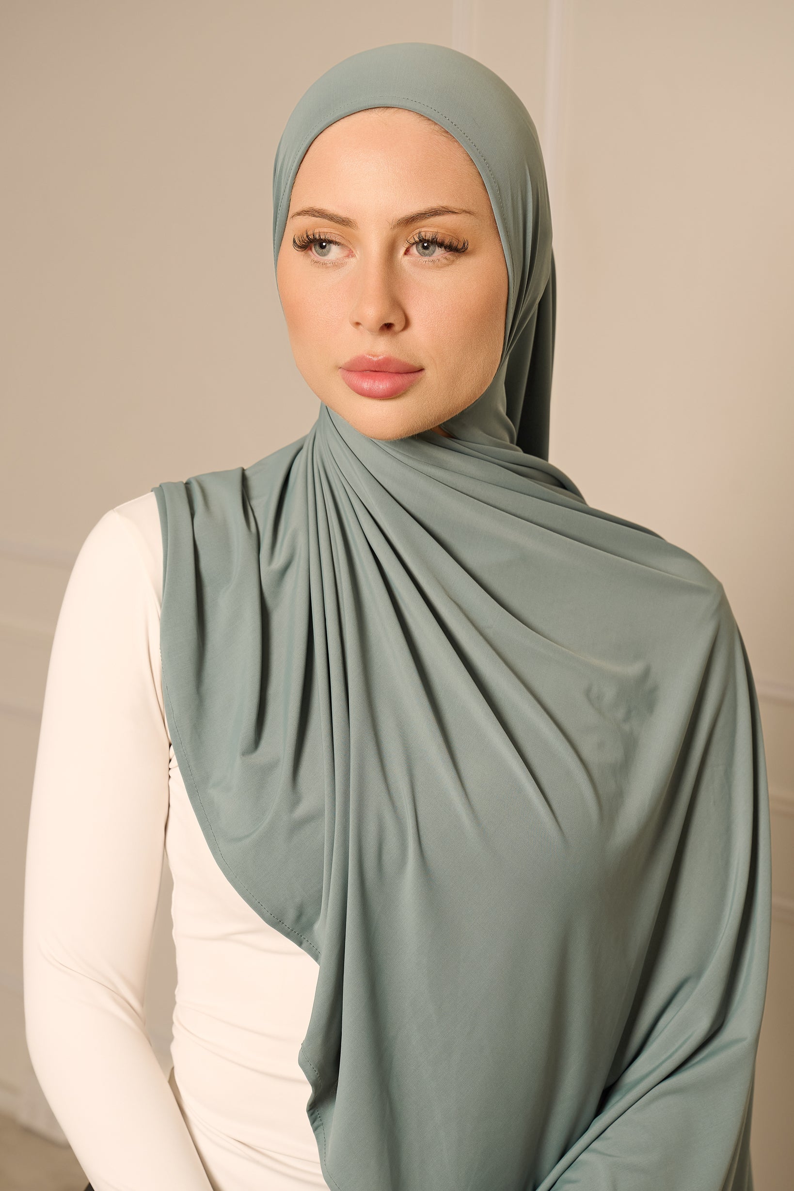 Liquid Jersey Hijab - Shades of Green